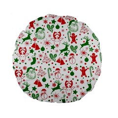 Christmas-seamless-green  Standard 15  Premium Flano Round Cushions by nateshop