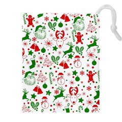 Christmas-seamless-green  Drawstring Pouch (4xl) by nateshop