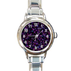 Christmasstars-001 Round Italian Charm Watch by nateshop