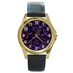 Christmasstars-001 Round Gold Metal Watch by nateshop