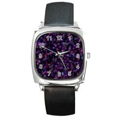 Christmasstars-001 Square Metal Watch by nateshop