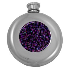 Christmasstars-001 Round Hip Flask (5 Oz) by nateshop