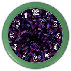 Christmasstars-001 Color Wall Clock by nateshop