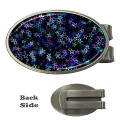 Christmasstars-002 Money Clips (oval)  by nateshop