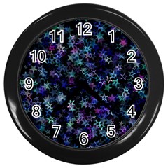 Christmasstars-002 Wall Clock (black) by nateshop