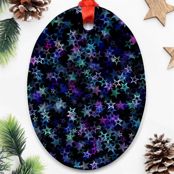 Christmasstars-002 Oval Ornament (Two Sides)