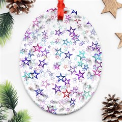 Christmasstars-003 Ornament (oval Filigree) by nateshop