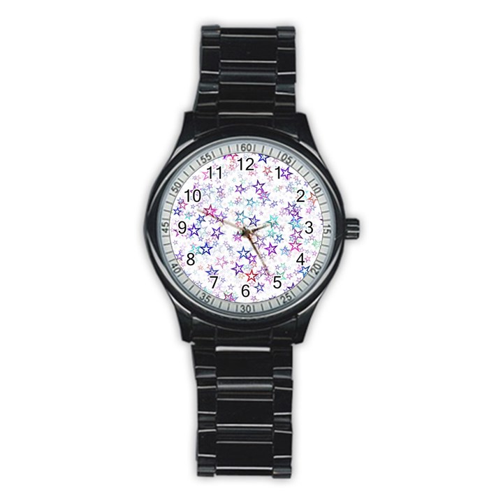 Christmasstars-003 Stainless Steel Round Watch