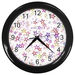 Christmasstars-004 Wall Clock (black) by nateshop