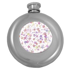 Christmasstars-004 Round Hip Flask (5 Oz) by nateshop