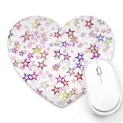 Christmasstars-004 Heart Mousepad by nateshop