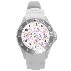 Christmasstars-004 Round Plastic Sport Watch (l) by nateshop