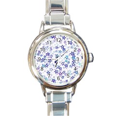 Christmasstars-005 Round Italian Charm Watch by nateshop