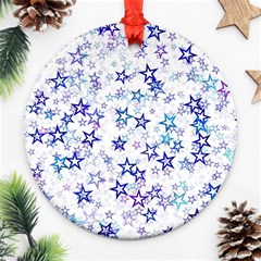 Christmasstars-005 Round Ornament (two Sides) by nateshop