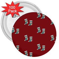 Christmas-stockings 3  Buttons (100 Pack)  by nateshop