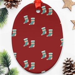 Christmas-stockings Oval Ornament (two Sides) by nateshop