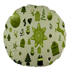 Christmas-stocking-star-bel Large 18  Premium Round Cushions by nateshop