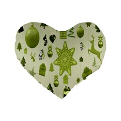 Christmas-stocking-star-bel Standard 16  Premium Heart Shape Cushions by nateshop