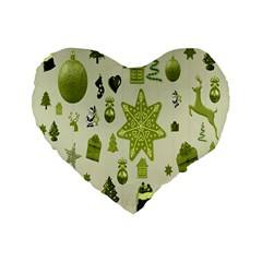 Christmas-stocking-star-bel Standard 16  Premium Flano Heart Shape Cushions by nateshop