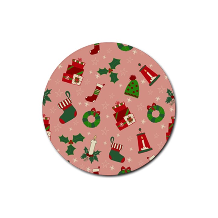 Gifts-christmas-stockings Rubber Round Coaster (4 pack)