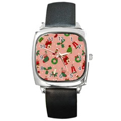 Gifts-christmas-stockings Square Metal Watch by nateshop