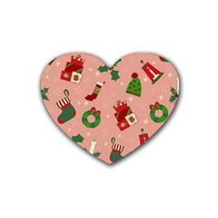 Gifts-christmas-stockings Rubber Coaster (heart) by nateshop