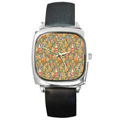 Pattern-santa Square Metal Watch by nateshop