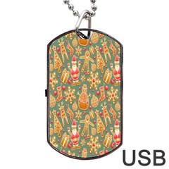 Pattern-santa Dog Tag Usb Flash (two Sides) by nateshop