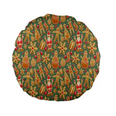 Pattern-santa Standard 15  Premium Flano Round Cushions by nateshop