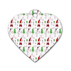 Santa-claus Dog Tag Heart (one Side)