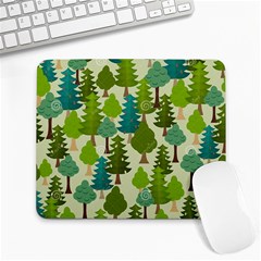 Seamless-forest-pattern-cartoon-tree Large Mousepad by nateshop