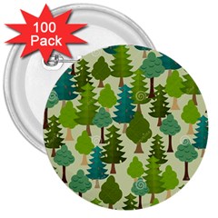 Seamless-forest-pattern-cartoon-tree 3  Buttons (100 Pack)  by nateshop