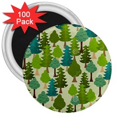 Seamless-forest-pattern-cartoon-tree 3  Magnets (100 Pack) by nateshop