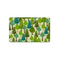 Seamless-forest-pattern-cartoon-tree Magnet (name Card) by nateshop