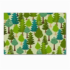 Seamless-forest-pattern-cartoon-tree Postcards 5  X 7  (pkg Of 10) by nateshop