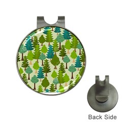 Seamless-forest-pattern-cartoon-tree Hat Clips With Golf Markers by nateshop