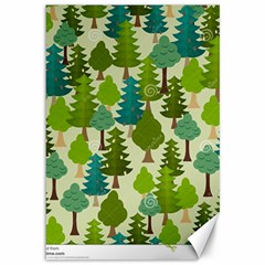 Seamless-forest-pattern-cartoon-tree Canvas 12  X 18  by nateshop