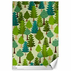 Seamless-forest-pattern-cartoon-tree Canvas 24  X 36  by nateshop