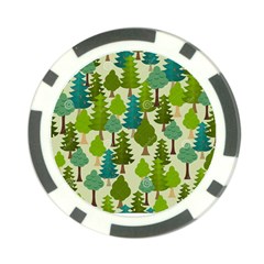 Seamless-forest-pattern-cartoon-tree Poker Chip Card Guard by nateshop