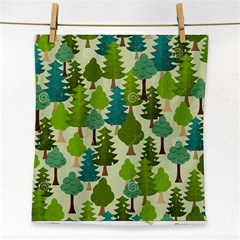 Seamless-forest-pattern-cartoon-tree Face Towel by nateshop