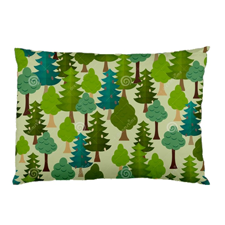 Seamless-forest-pattern-cartoon-tree Pillow Case