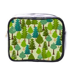 Seamless-forest-pattern-cartoon-tree Mini Toiletries Bag (one Side) by nateshop