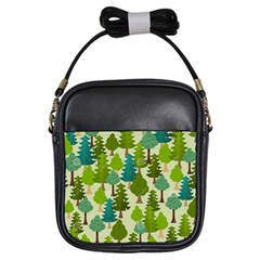 Seamless-forest-pattern-cartoon-tree Girls Sling Bag by nateshop