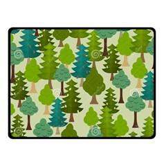 Seamless-forest-pattern-cartoon-tree Fleece Blanket (small) by nateshop