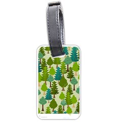 Seamless-forest-pattern-cartoon-tree Luggage Tag (one Side) by nateshop