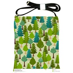 Seamless-forest-pattern-cartoon-tree Shoulder Sling Bag by nateshop