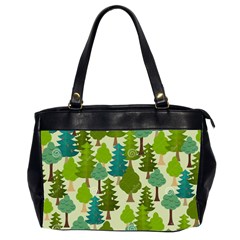 Seamless-forest-pattern-cartoon-tree Oversize Office Handbag (2 Sides) by nateshop