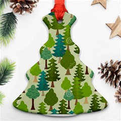 Seamless-forest-pattern-cartoon-tree Christmas Tree Ornament (two Sides) by nateshop