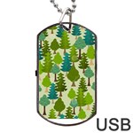 Seamless-forest-pattern-cartoon-tree Dog Tag USB Flash (One Side) Front