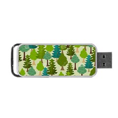 Seamless-forest-pattern-cartoon-tree Portable Usb Flash (two Sides) by nateshop